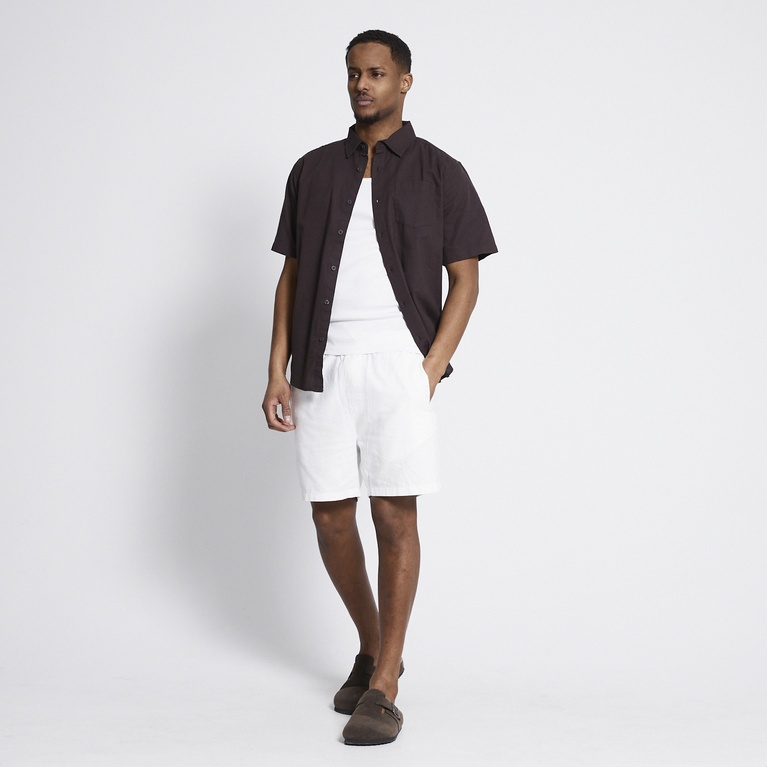 Linen blend shorts "August" Off white